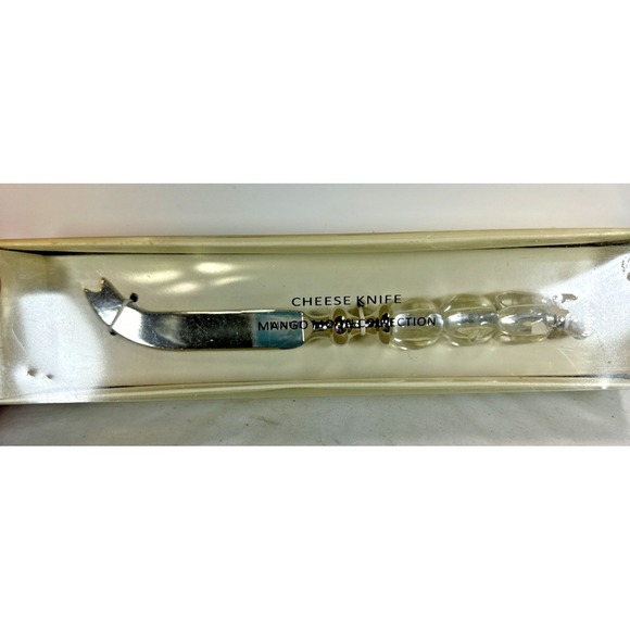Evergreen Other - Cheese Knife Mango Moon Collection  9" Clear Lucite  Beaded Handle Stainless NIB